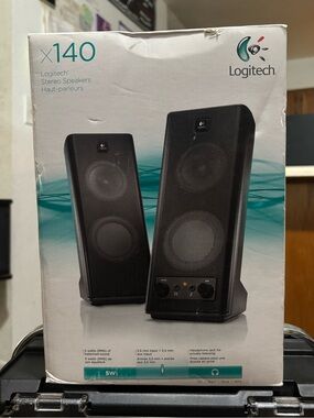 Logitech X140 Black Desktop Stereo Speakers with Front Controls